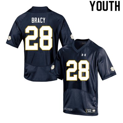 Notre Dame Fighting Irish Youth TaRiq Bracy #28 Navy Under Armour Authentic Stitched College NCAA Football Jersey ADE6799TU